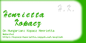 henrietta kopacz business card